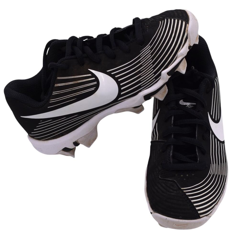 NIKE Lunarlon Fastflex Softball Cleats AO7938-001 Black & White - Youth Kids 13C